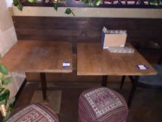 2 x Oak Topped Pedestal Tables 750 x 750mm, Located at 14 Leicester Square, London WC2H 7NG