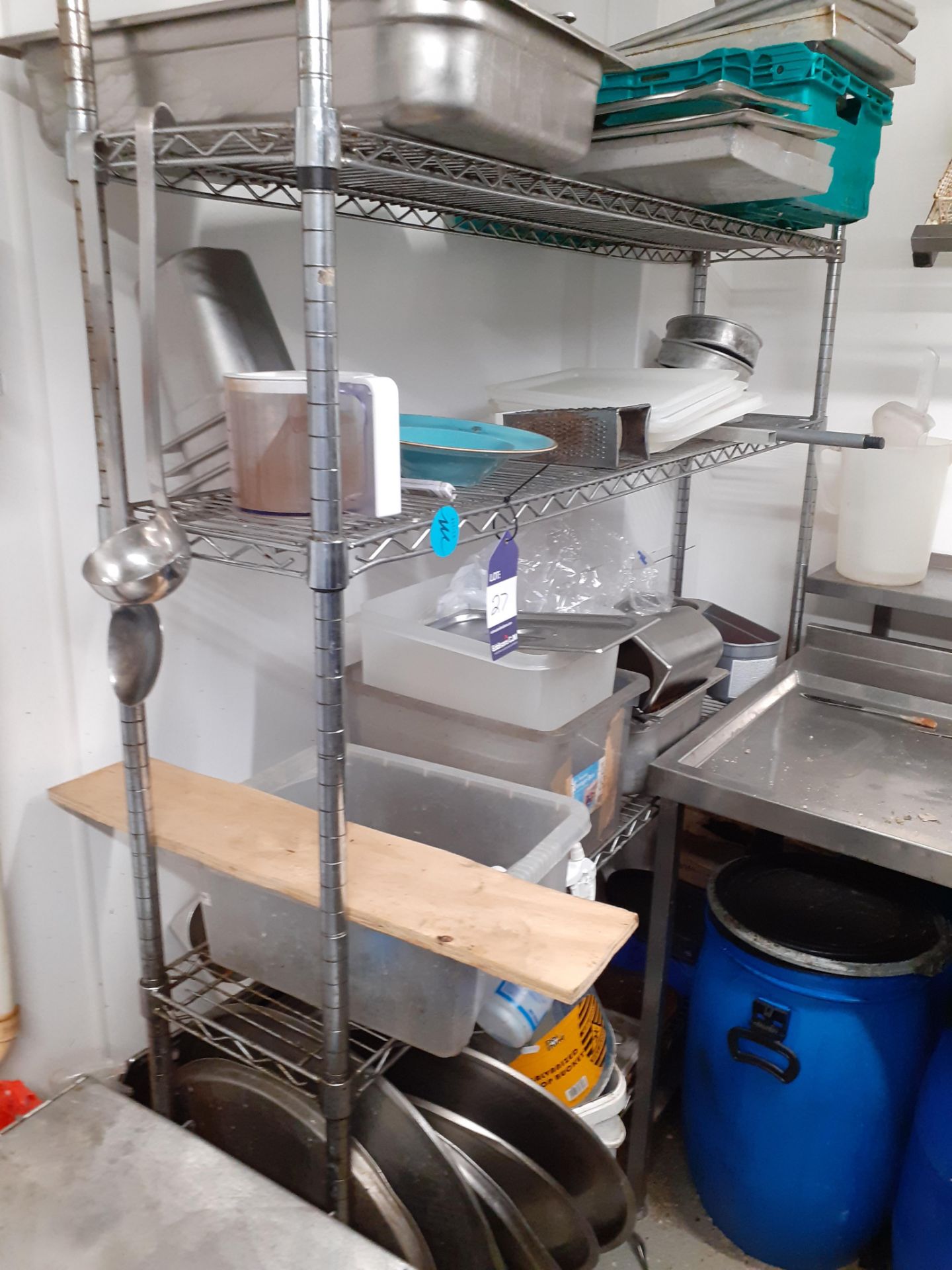 Chrome Four Tier Shelving Unit & Contents, Located at 14 Leicester Square, London WC2H 7NG