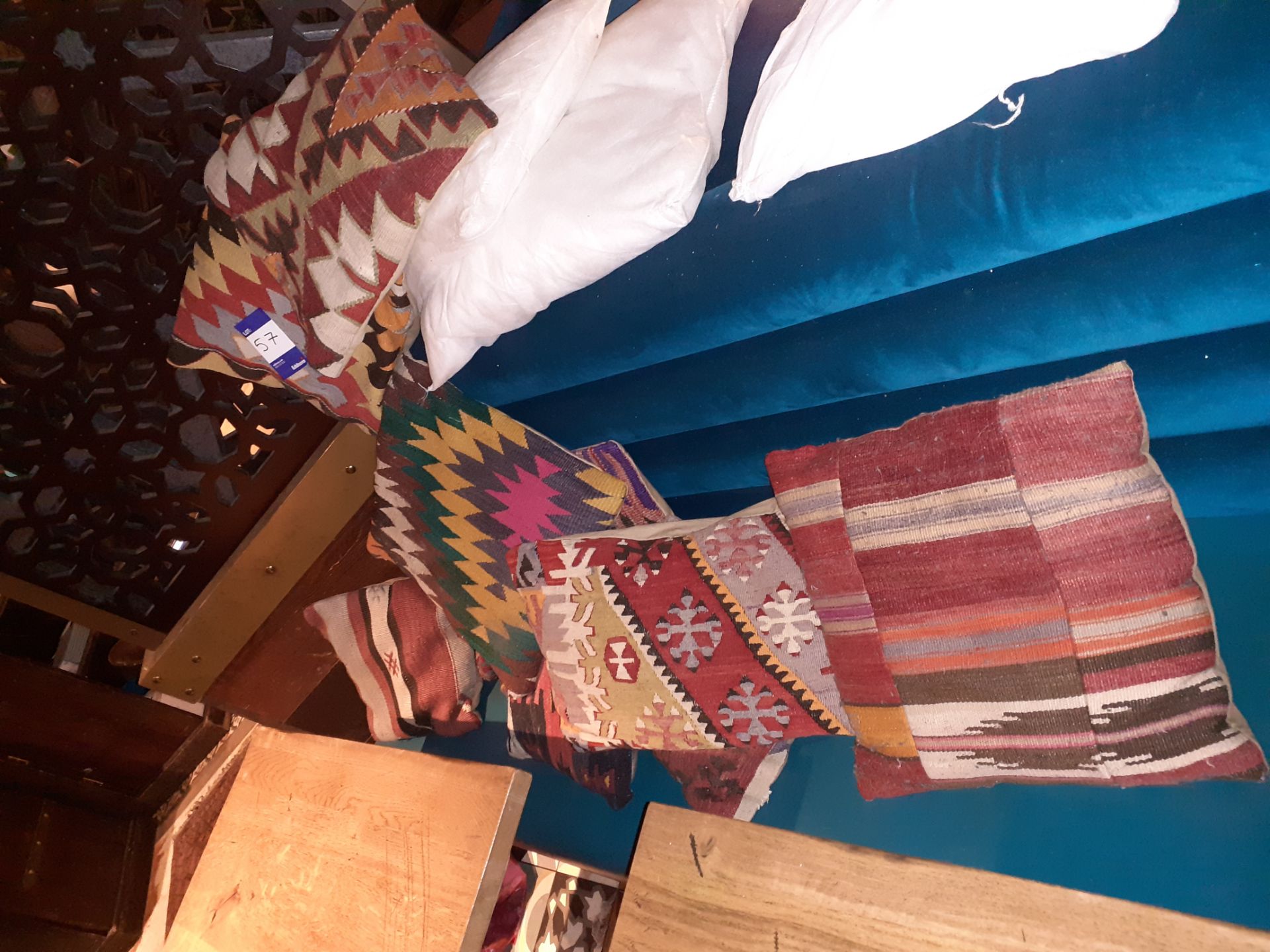 8 Arabic Carpet Cushions, Located at 14 Leicester Square, London WC2H 7NG