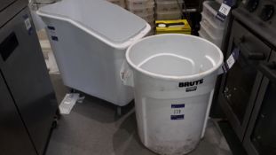 Rubbermaid Brute Heavy Duty Waste Bin (without lid) and a Mobile Ingredients Bin (without lid),