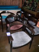 Six Wooden Elbow Chairs, Located at 14 Leicester Square, London WC2H 7NG