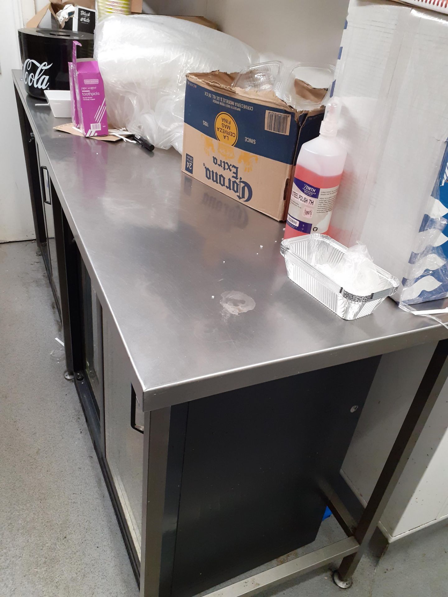 Stainless Steel Food Preparation Table 2,000mm approx. and 2 Stainless Steel Wall Mount Shelves, - Image 2 of 2