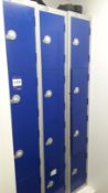 4 x Upright Bays of Staff Lockers (without keys and some locked), Located at First Floor, The