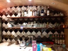 Contents of Worktop & Shelves to include Syrups & Glassware, Located at 14 Leicester Square,