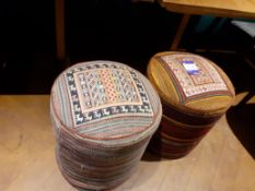 2 x Arabic Carpet Stools, Located at 14 Leicester Square, London WC2H 7NG