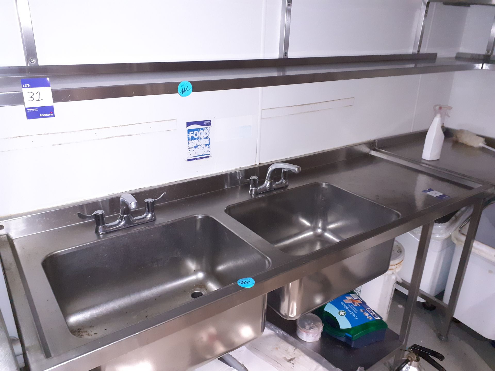 Stainless Steel Double Door Deep Sink (Disconnection required by qualified tradesperson), Located at