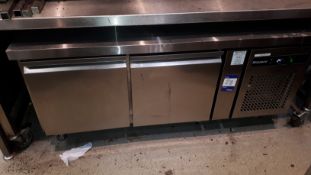 Blizzard SNC2 Stainless Steel Low Height Two Door Counter Fridge 1350 x 650 x 750, Located at