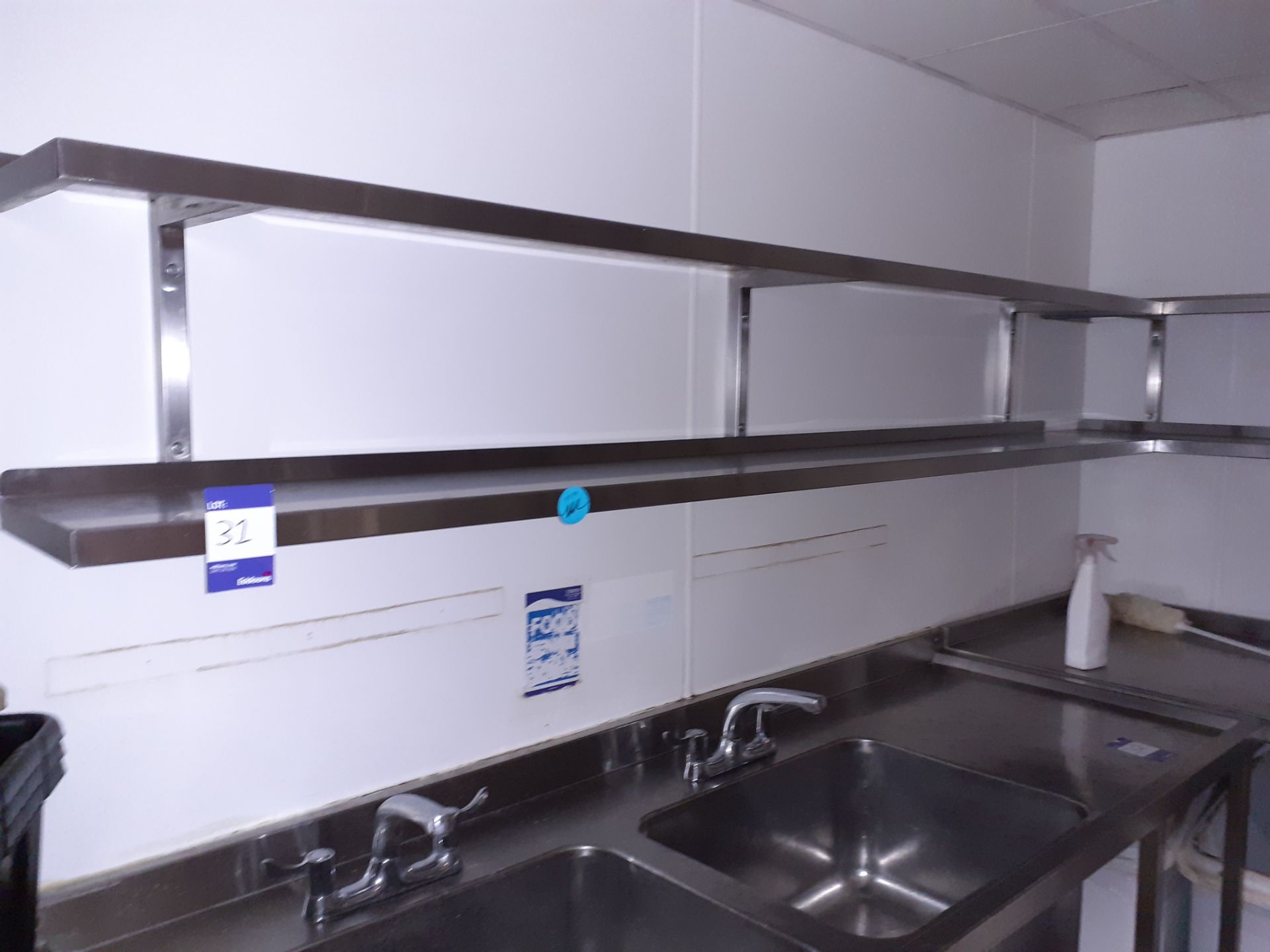 4 Various Stainless Steel Wall Mount Shelves, Located at 14 Leicester Square, London WC2H 7NG