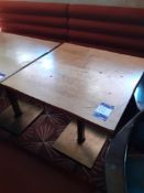 2 x Oak Topped Pedestal Tables 750 x 750mm, Located at 14 Leicester Square, London WC2H 7NG