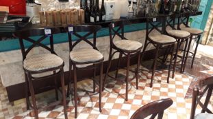 6 x Wooden Bar Stools, Upholstery Seats, Located at First Floor, The Bentall Centre, Wood Street,