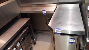 Stainless Steel Infill Prep Table 420 x 800 and Slim Stainless Steel Prep Counter (950 x 280),