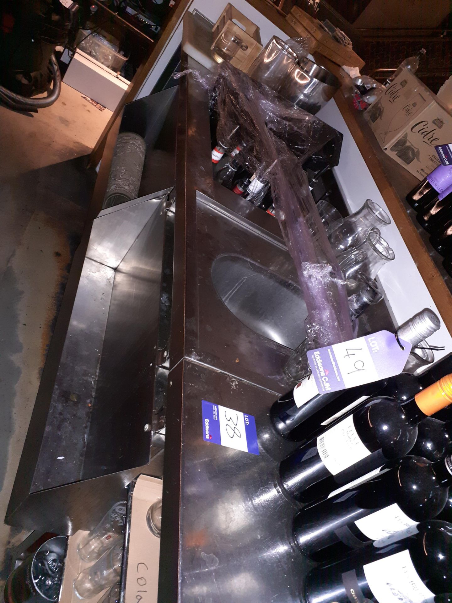 Stainless Steel Bar Section including 2 x Bottle Sinks & 2 x Hand Wash Sinks, 3850mm ( - Image 3 of 3