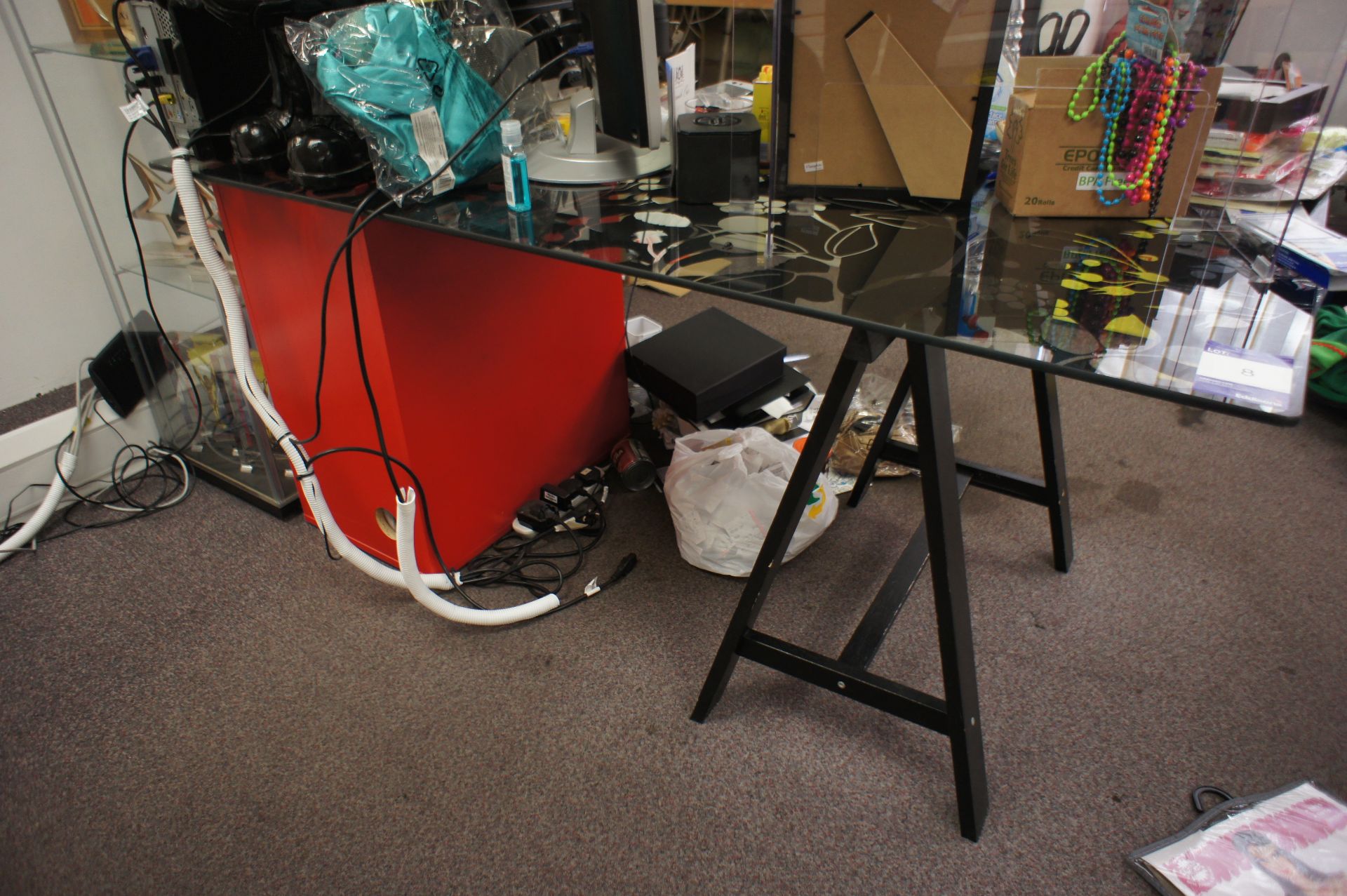 Contemporary glass top office desk