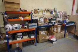 Large quantity of various fancy dress accessories, including masks etc, to workstation (