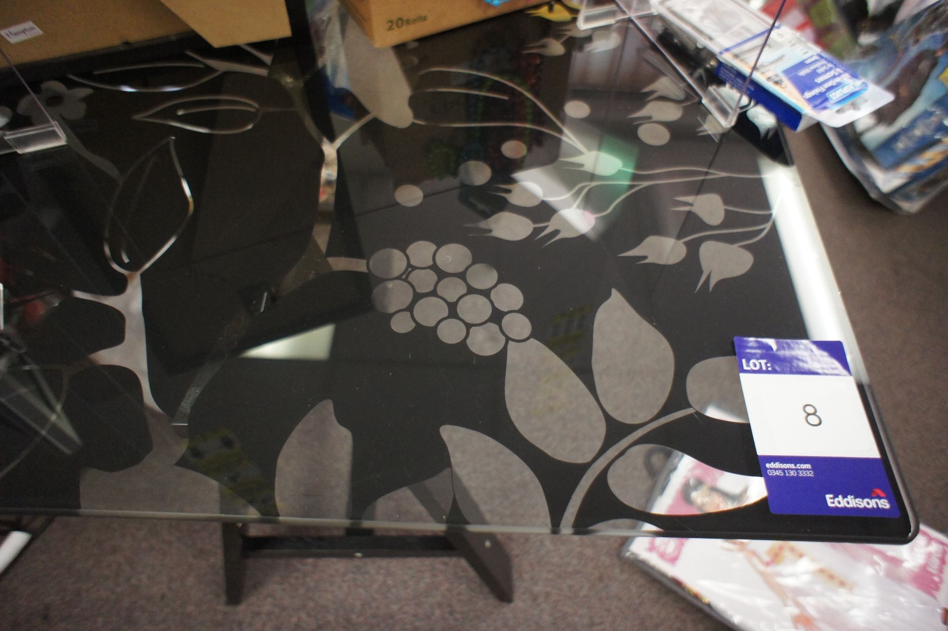 Contemporary glass top office desk - Image 2 of 2