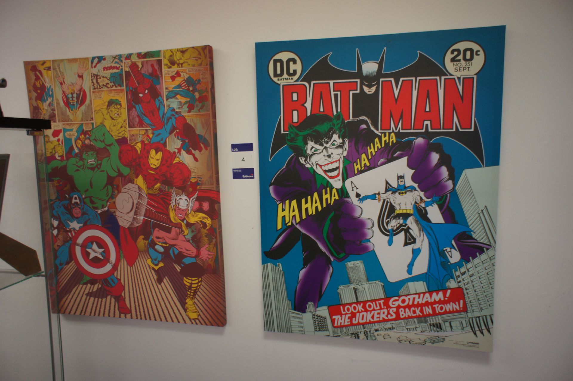 2 x Superhero canvas prints