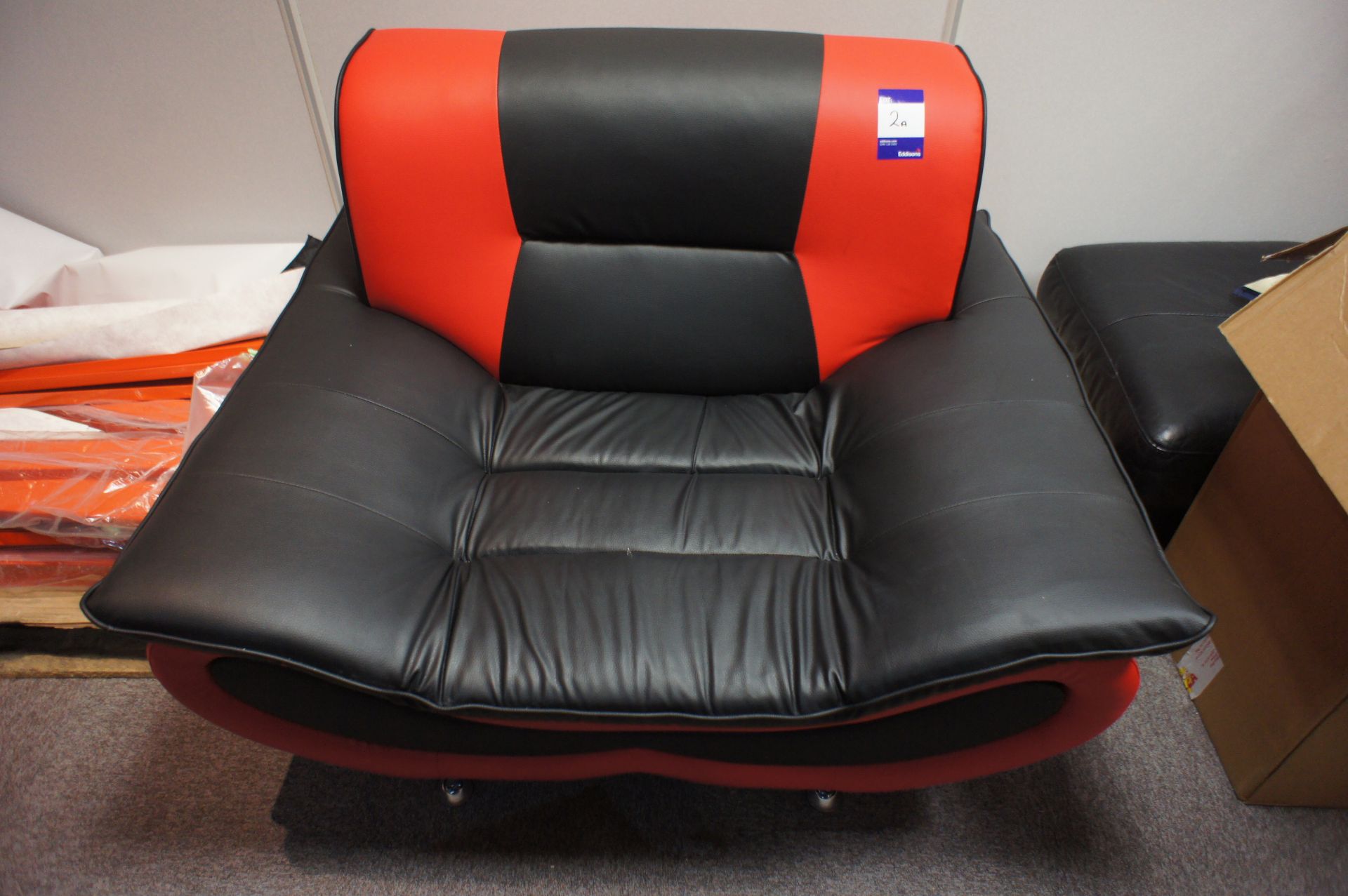 Leather effect chair, to mezzanine office - Image 2 of 2