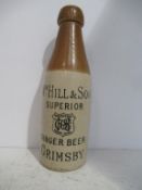 Grimsby Wm Hill & Son Superior Ginger Beer stone bottle (20cm)