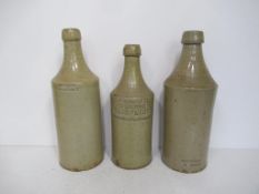 3x Wainfleet I.Gunson (1) T. Wright (1) and Gunson & Son (1) stone bottles