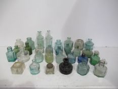 Qty of assorted Glass Inkwells