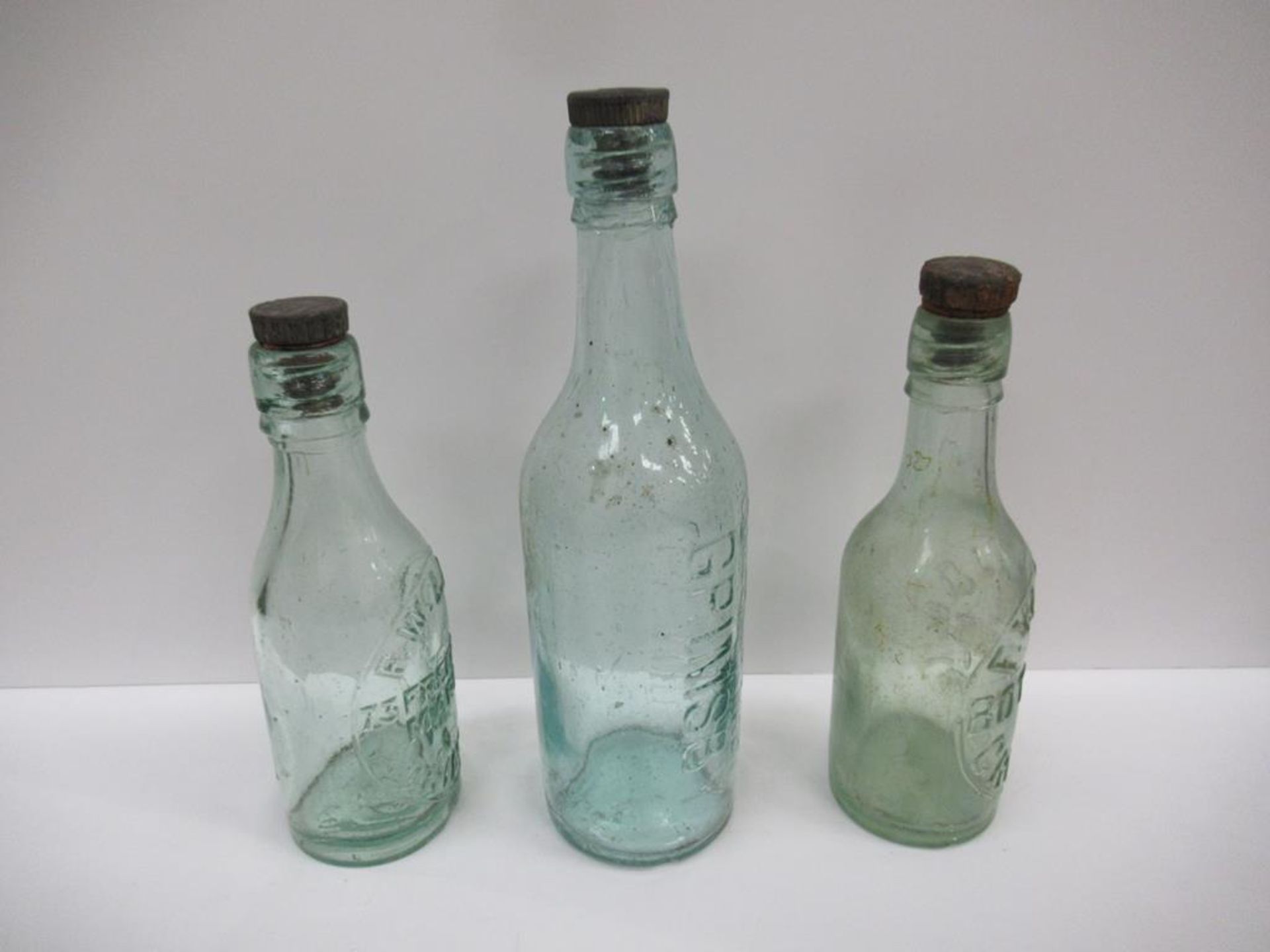 3x Grimsby F.W. Laud bottles with stoppers - Image 2 of 14