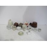 Qty of Stone Inkwells and a Fields Ink Bottle