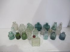 Qty of assorted Glass Inkwells