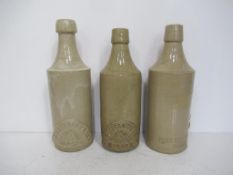 3x Malton J.Russell & Son (2) and John Walker & Co. (1) stone bottles