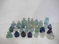 Qty of assorted Glass Inkwells