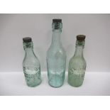 3x Grimsby F.W. Laud bottles with stoppers