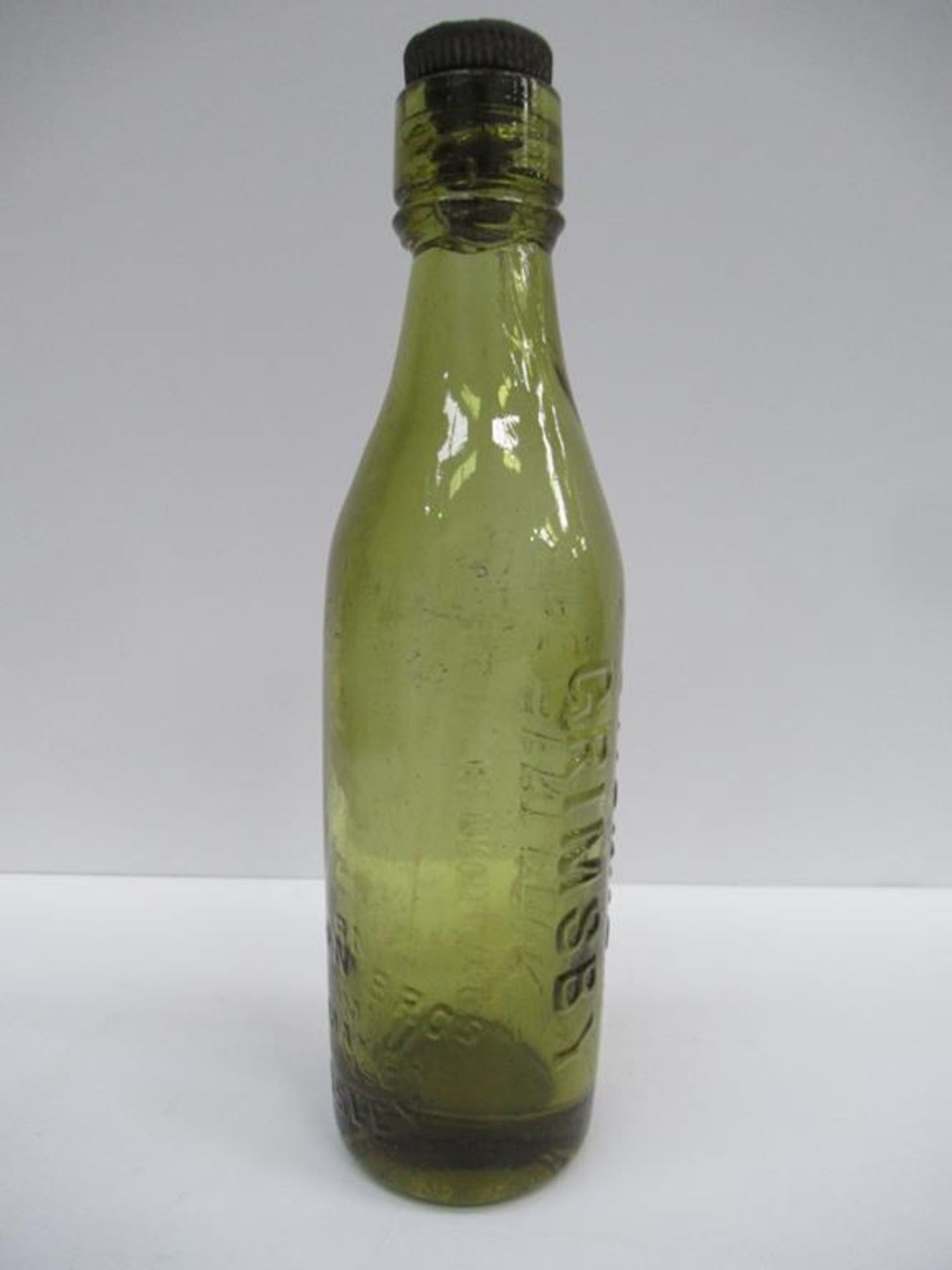 Grimsby Robert Cook coloured bottle complete with R.Cook stopper - Image 4 of 6