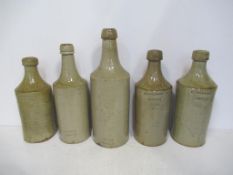 5x Lincoln Arnold & Co. (1) Brook (1) Ruggard & Co. (1) Harrison (1) and Dawber & Son stone bottles