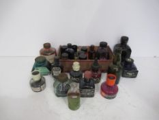 Qty of assorted Coloured Glass Inkwells