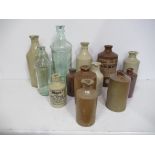 Qty of Glass and Stone Ink Bottles - some marked, some unmarked
