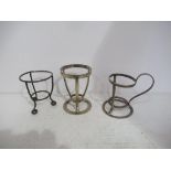 3 x Silver Plated Hamilton Bottle Stands