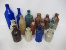 Qty of Glass and Stone Ink Bottles - some marked, some unmarked