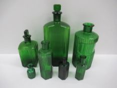 Box of green glass bottles