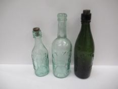 2x Grimsby (T.F. Conway and F. Taylor) and 1x Cleethorpes (W.Conway) bottles- Cleethorpes is coloure