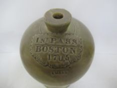 I No Pass Boston 1705 1Gall Flagon "broken handle"