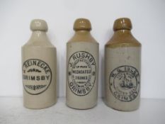 3 x Grimsby J.Reinecke (1) and W.G.Isles Stone Bottles