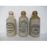 3 x Grimsby J.Reinecke (1) and W.G.Isles Stone Bottles