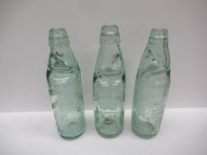3x Codd bottles including Smith & Co- Bourne, Denwood & Sons- Carlisle and Busfield Bros- Harrogate