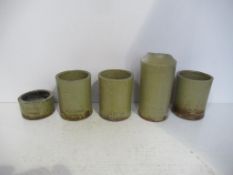 5 x Louth E.Elger Cut Stone Jars