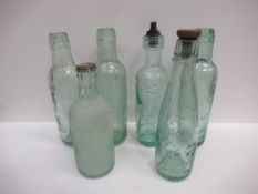 6x Grimsby W.M. Hill & Co (4) W.Hill & Co (1) and Gold Medal stone Hills Ginger Beer (1) bottles