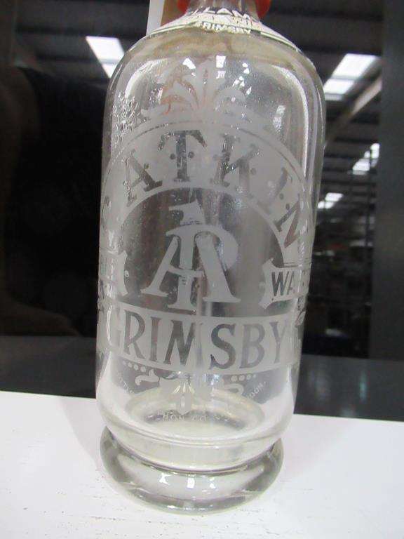 P. Atkin Table Waters Grimsby British Syphon Ltd Co. London with Bellamy's Soda Water sticker - Image 2 of 3