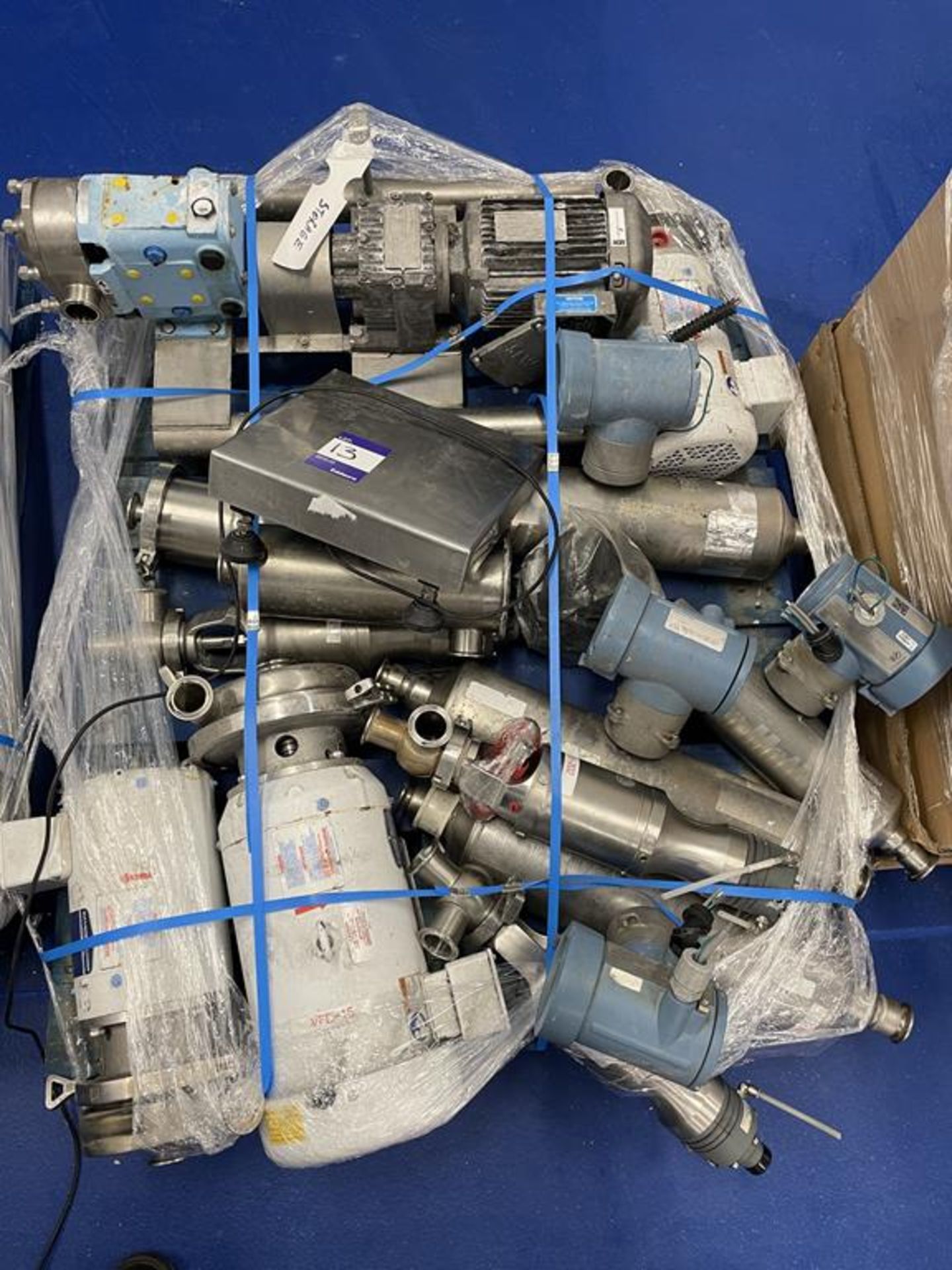 1 x Pallet of pumps, valves and flowmeters. 4 x Cherry Burrel pump, 8 Micro Motion Valves with 4 me