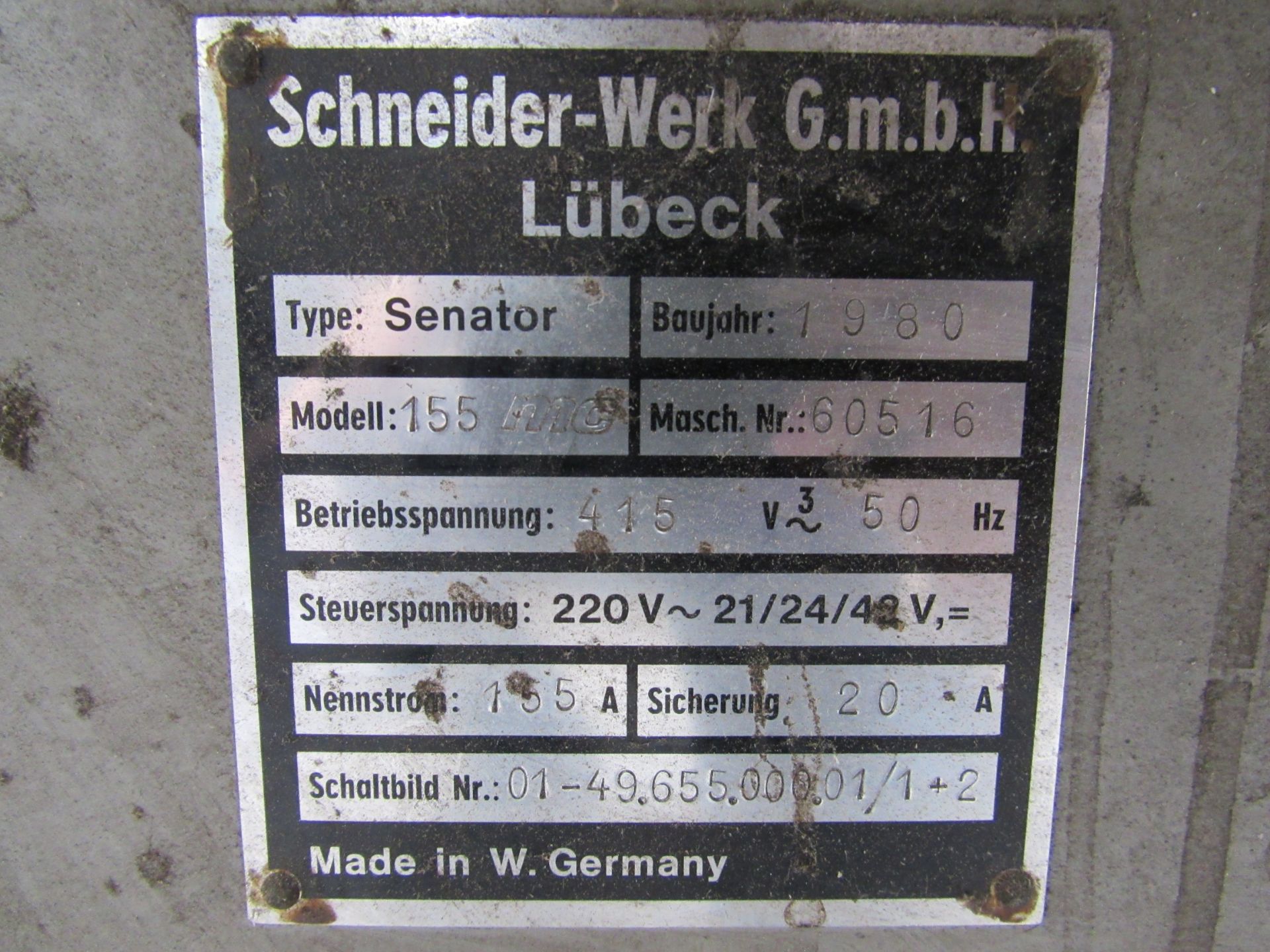 Schneider Senator MC155 guillotine 1980, Serial Number 60516 - Image 6 of 6