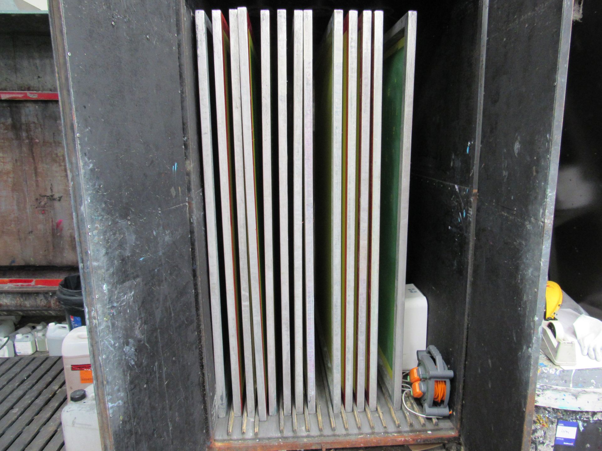 Steel Screen Frame Storage Cabinet & Quantity Frames - Image 2 of 2