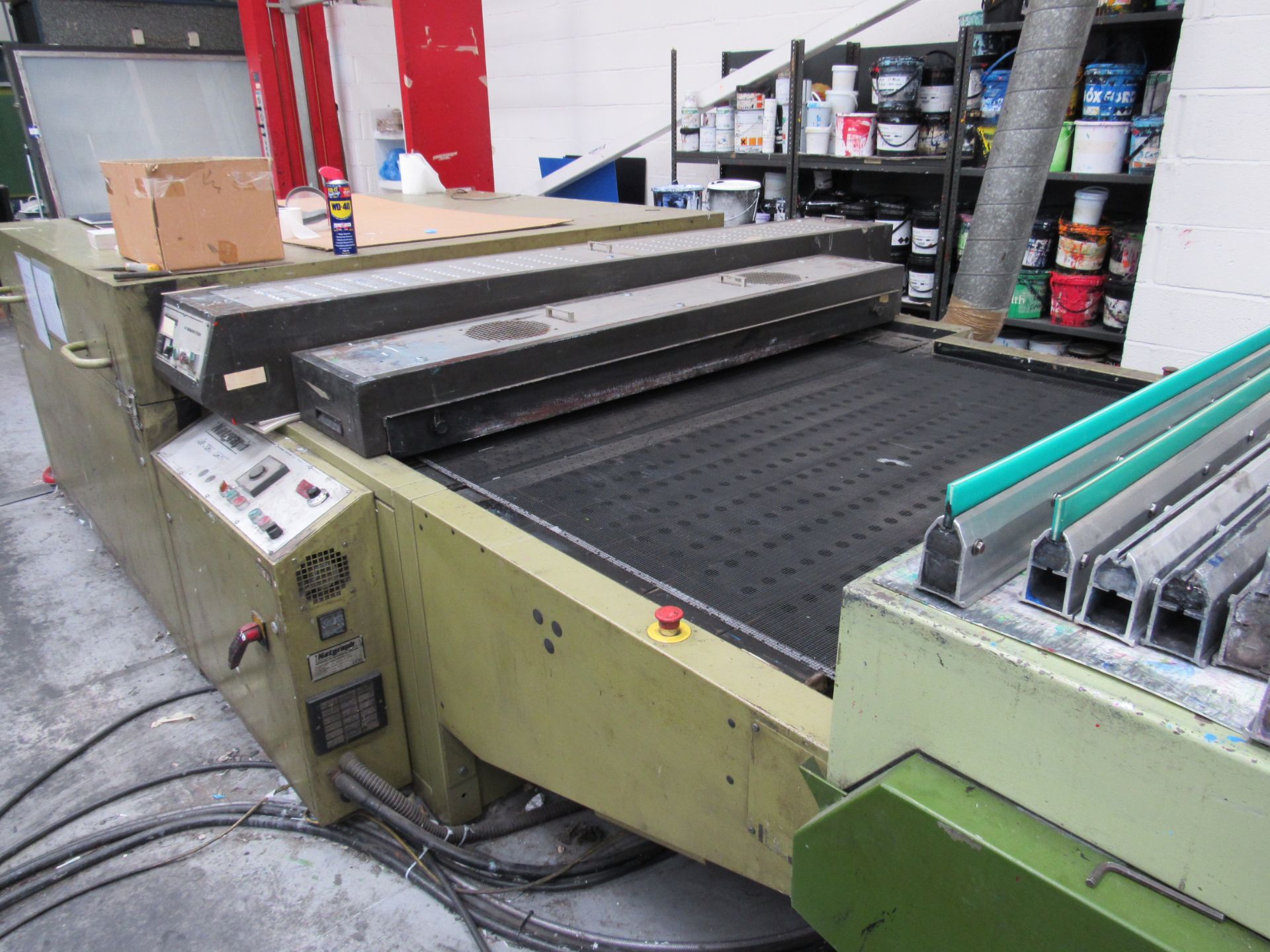 Sias Print Serifast 117.180 Screen Printer Serial Number 88745 with Natgraph 155-2000E UV Dryer Line - Image 7 of 10