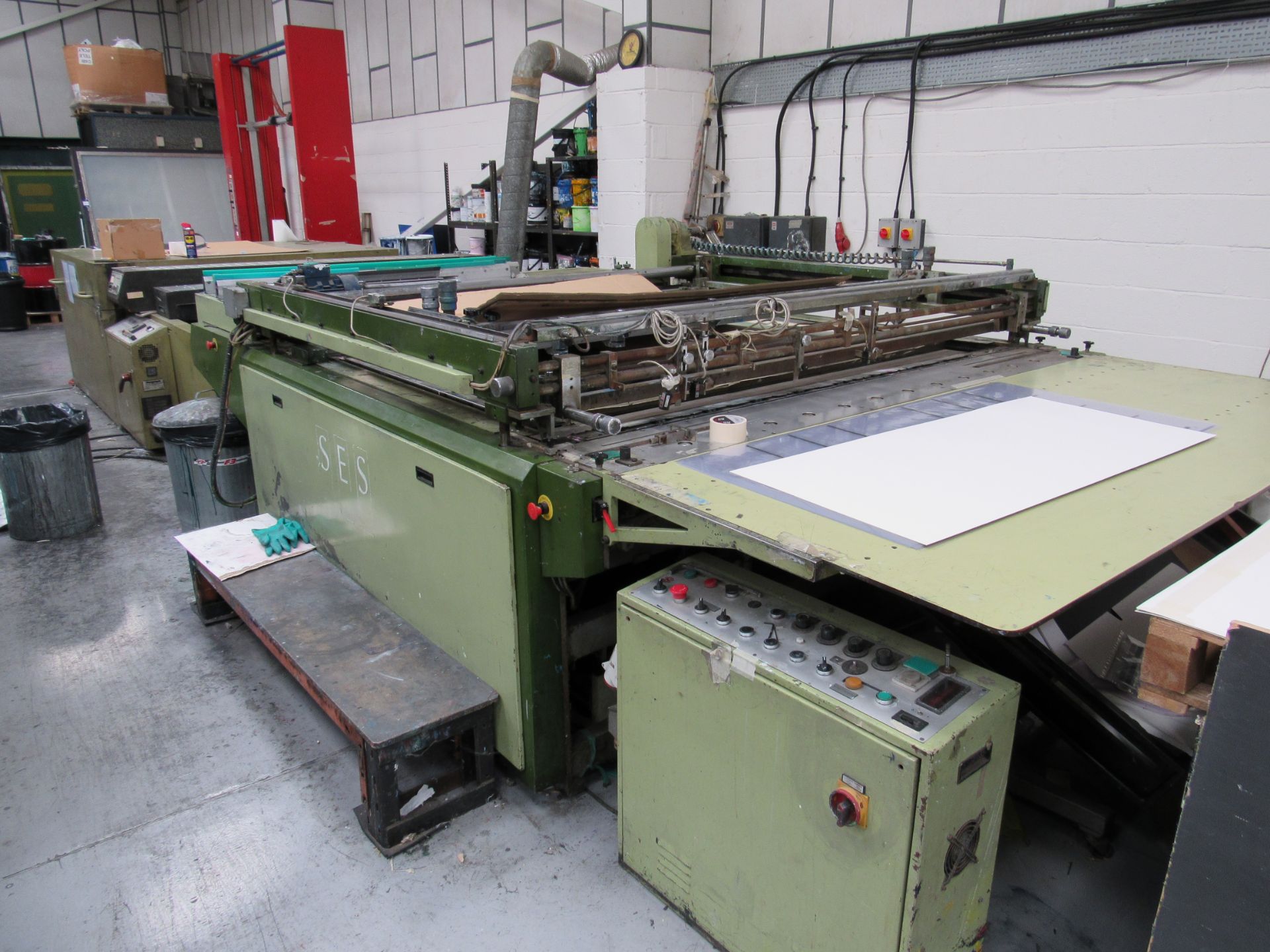 Sias Print Serifast 117.180 Screen Printer Serial Number 88745 with Natgraph 155-2000E UV Dryer Line